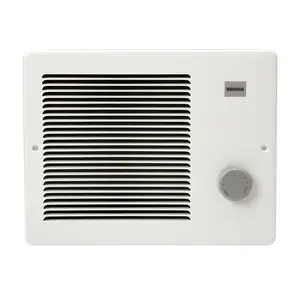 Broan-NuTone 170 Wall-Mount AC Power Heater with White Painted Grille, Nickel-Chrome Element, Heat Control, Auto Shut-Off, Variable W (500-1000W 120V, 750W 208V, 1000W 240V), Variable Watts