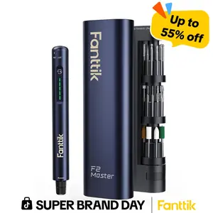 【FathersDayGift】Fanttik F2 Master (Father's Day LE) Mini Cordless Rotary Tool Kit 4V, Brushless Motor 25000 RPM, Revostor Hub, 35 Accessories, Portable Lightweight Design Drill Bits, for 3D printer Summervibes, Father’s Day Gift