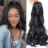 YxHair 12Inch (Pack of 8) Synthetic French Curly Pre-Stretched Crochet Braids with Crochet Loop, Bouncy Loose Wavy Foxtail Hair Extensions for Black Women, #1B Black for Hair Extension Installation