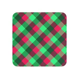 Red and Green Buffalo Plaid Coasters | Square Coaster Set