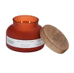 Better Homes & Gardens Red Lava Citrus Scented 2-Wick 18oz Frosted Bell Jar Candle for Home Decor - Freshener