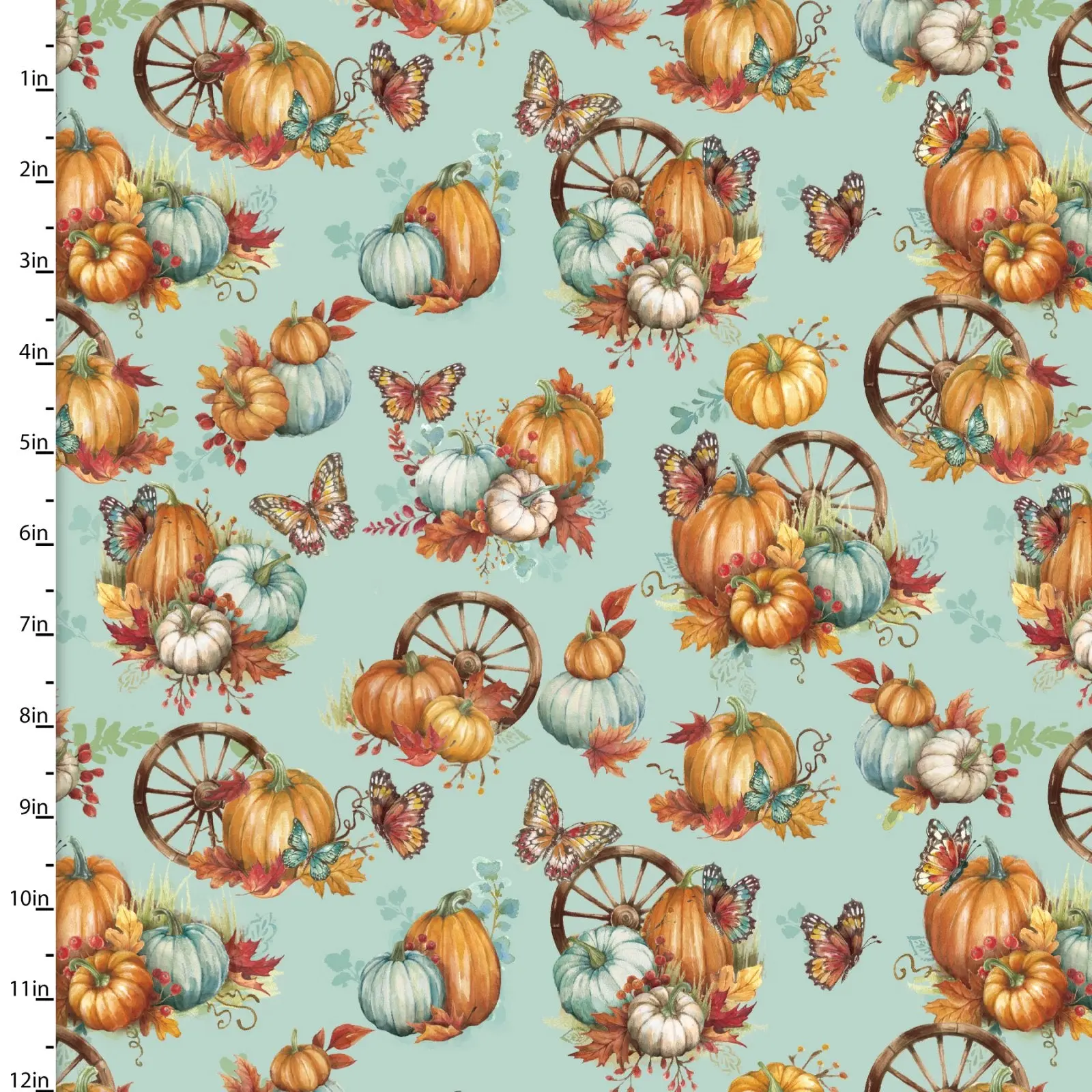 Fabric 3 Wishes Turquoise Wagon Wheel Autumn Days by the Quarter Yard 23666-TRQ