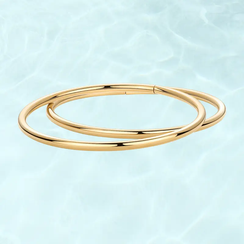 Elegant Heart Shape Titanium Steel 18K Gold Plated Bangle  display picture 3