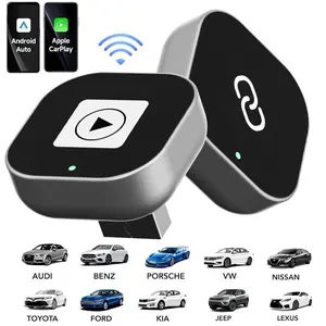 Wireless Carplay Adapter for iPhone Upgrate USB/Type C Bluetooth 5.0 Adapters for Car Play&Android Auto Carplay Wireless Adapter 2.4G+5G WiFi Mini Size Auto Connect No Delay,for Valentine’s Day Gift