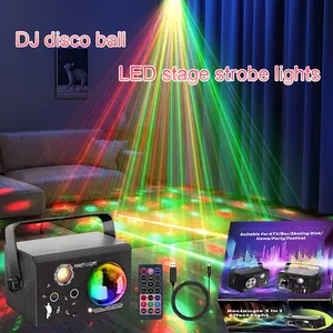 1pcs party lighting DJ disco ball&LED stage strobe lights voice controlled remote control disco lights suitable for indoor parties, birthdays, dances, clubs, bars, living rooms, weddings, holiday decorations