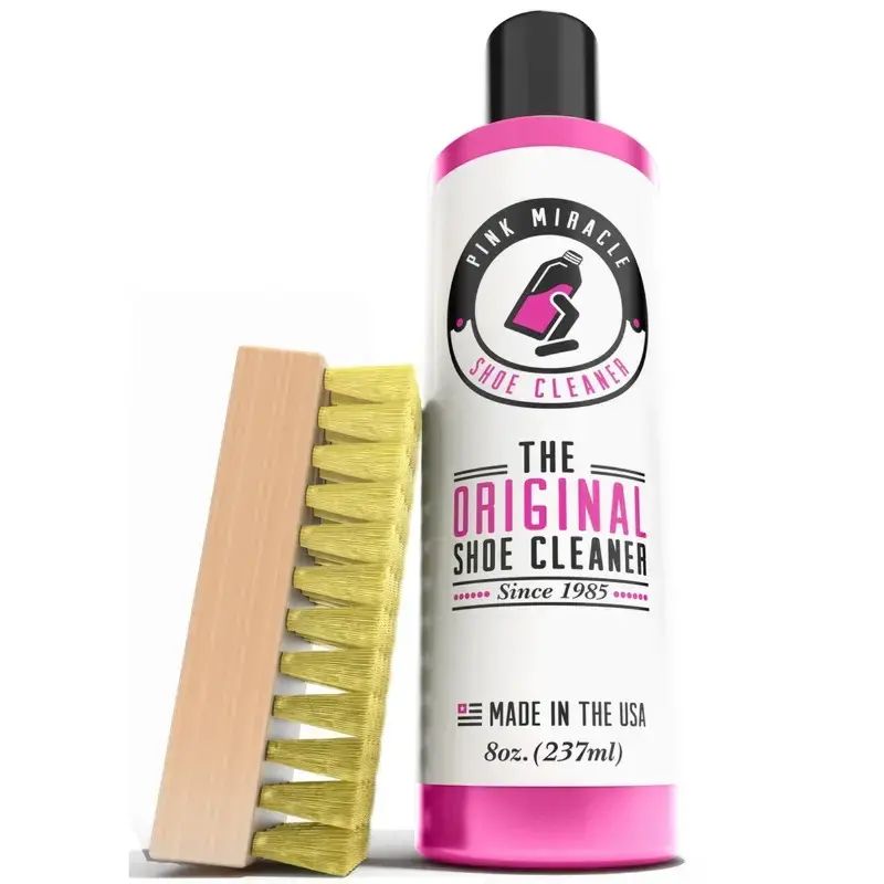 Pink Miracle Leather Upholstery Cleaner, 8 oz Household Cleaner with Brush for Home Care Supplies