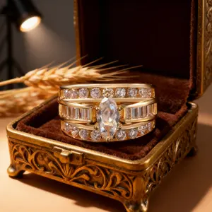 Fashion Artificial Crystal Ring! Trendy Women's Wedding Engagement & Daily Party Jewelry