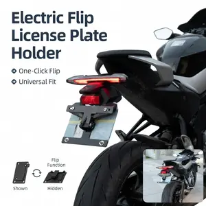 Universal Motorcycle Electric License Plate Frame, Reversible Design, Suitable for Motorcycles and E-Bikes, Easy Installation