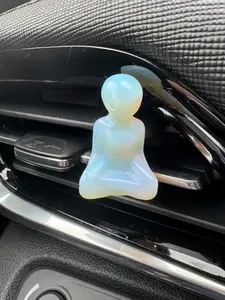 Alien Meditating Crystal Car Clip