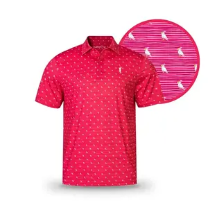 Dirty Birdie Menswear Pink Golf Short Sleeve Shortsleeve Fitted Summer Medium Length Eye-Catching Design for Golf Enthusiasts