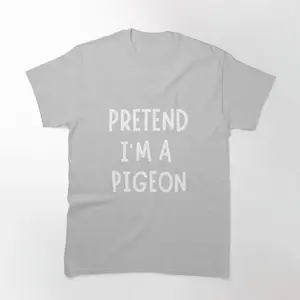 Pretend I'm A Pigeon Lazy Halloween Costume T-shirt - Funny Last-Minute Pigeon Costume, Ideal for Halloween Parties and Casual Fun, Perfect for Procrastinators