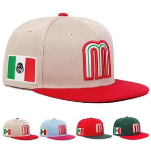 Unisex M Letter Mexico Flag Embroidery Hip-hop Hats Spring Autumn Outdoor Adjustable Casual Baseball Caps Sunscreen Hat