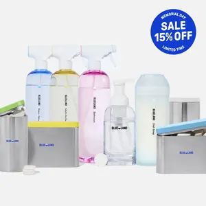 Blueland Clean Suite Kit, Eco-Friendly Household Cleaning Products, Foaming Hand Soap, Cleaning Sprays, Dishwasher & Laundry Detergent, Toilet Bowl Cleaner + 8 Reusable Containers