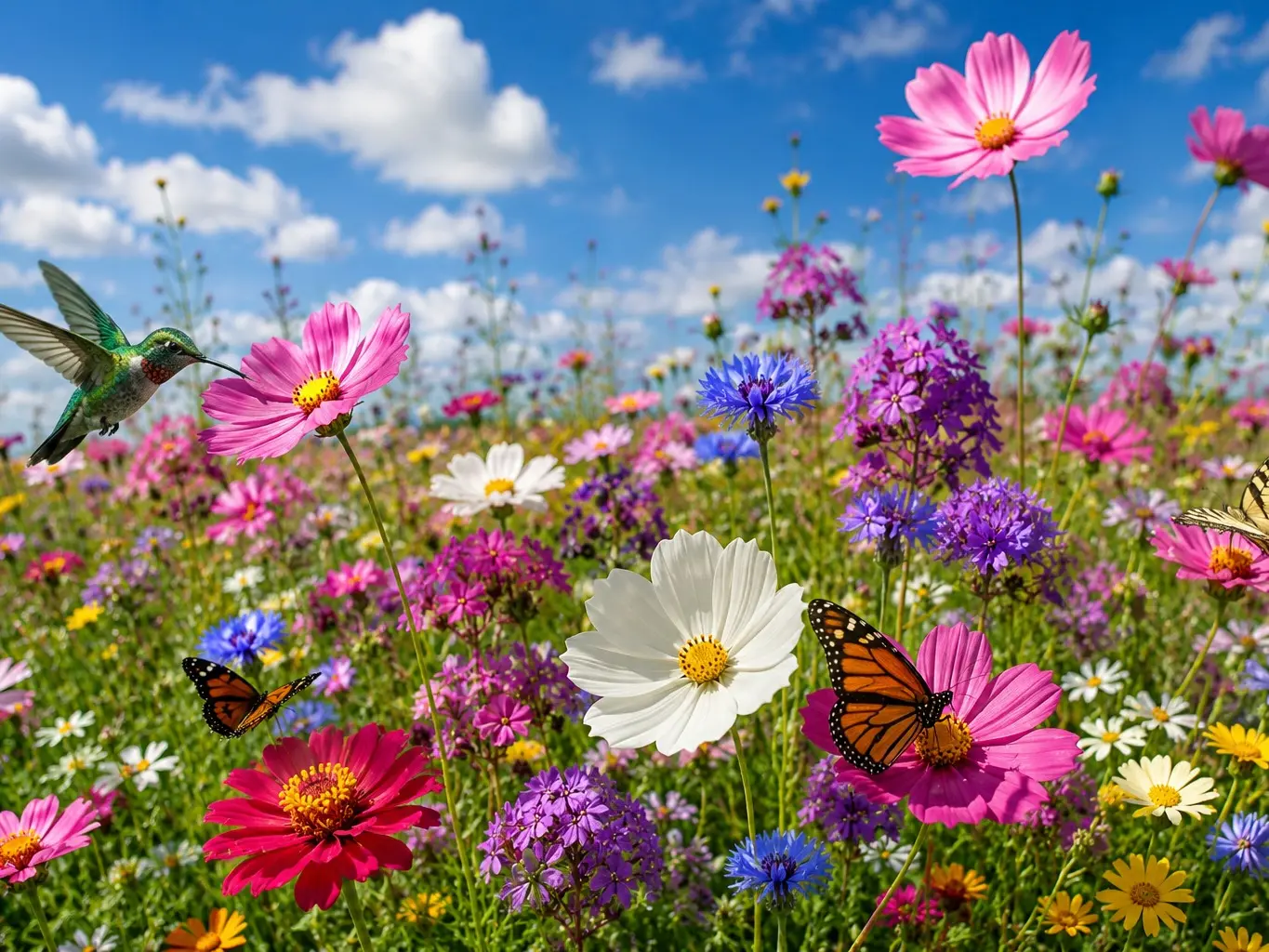 Hummingbird & Butterfly Wildflower Seed Mix - 999+ seeds hummingbird bees butterfly friendly Garden Flower Seeds