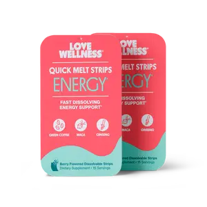 Love Wellness ENERGY* Quick Melt Strips 2 Pack | Fast-Dissolving Energy Support Supplement | Green Coffee, Maca & Ginseng | Vegan & Sugar-Free | 15 Strips Love Wellness ENERGY* Quick Melt Strips 2 Pack | Fast-Dissolving Energy Support Supplement | Green Coffee, Maca & Ginseng | Vegan & Sugar-Free | 15 Strips
