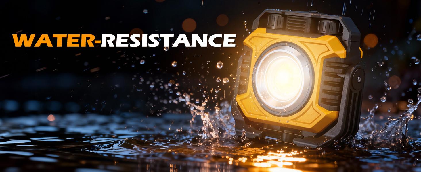 2-Pack 2400LM Magnetic Rechargeable Work Light, Dual-Sided LED Work Light, Up to 80 Hours Runtime, Stepless Dimming 2700K-8000K, Magnetic Flashlight with 360° Rotating Stand, Hook, Yellow