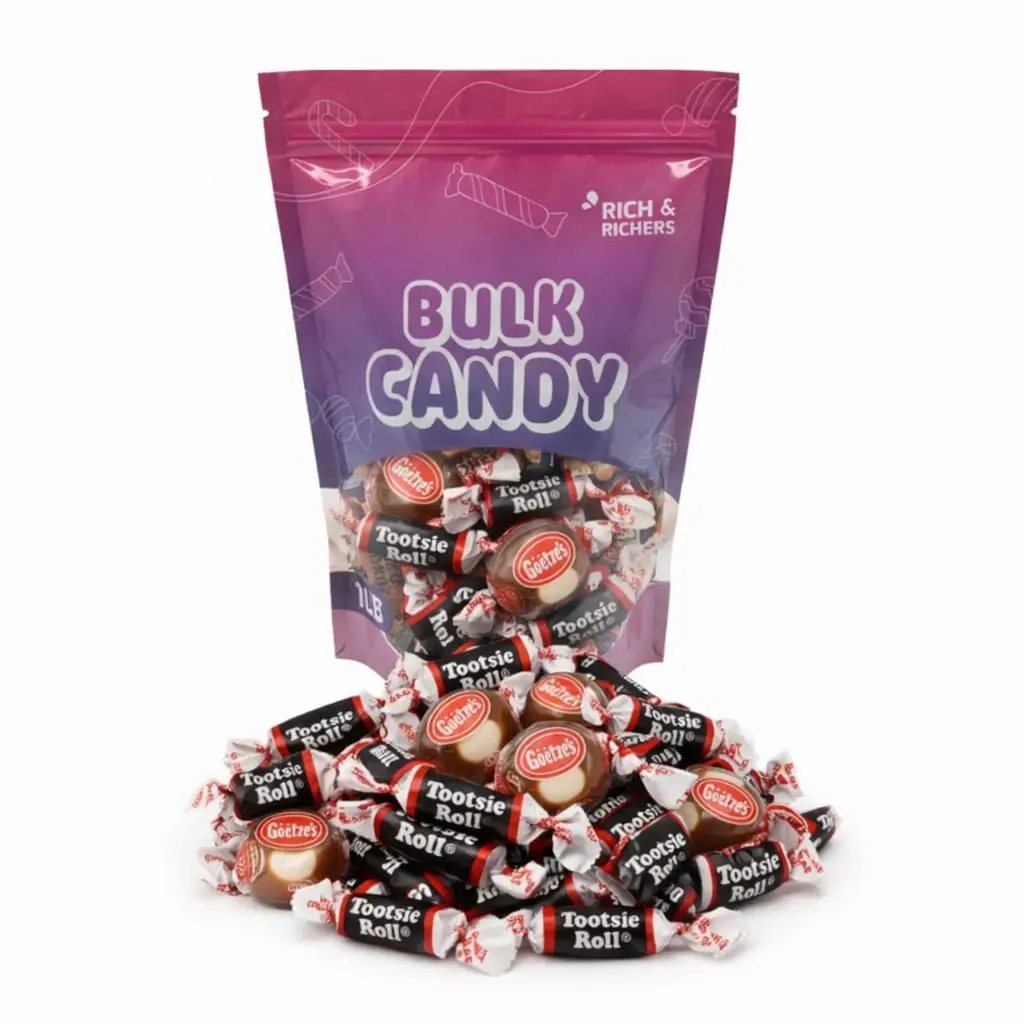 Goetze’s Caramel Creams & Tootsie Roll Midgees Mix 1 LB Retro Chewy Nostalgic Bulk Candy 8 oz Each Classic Throwback Bundle