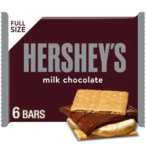 HERSHEY'S Milk Chocolate Candy Bars, 1.55 oz (6 Count) Snack