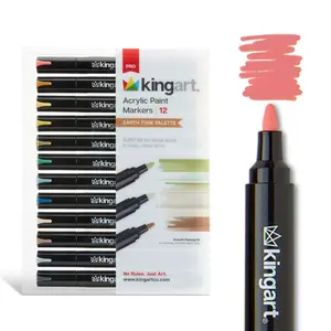 PRO Acrylic Paint Markers - 2mm Bullet Tip - 12 Earth Tones
