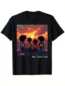 92 Percent 92% Black Women History Month We Told Y'all T-Shirt, Casual Short Sleeve Tee, Crew Neck Cotton, Super Soft, Summer Tee - Easter Gift, St. Patrick'S Day Gift, Mother'S Day Gifts for Men Women Couple and Friend