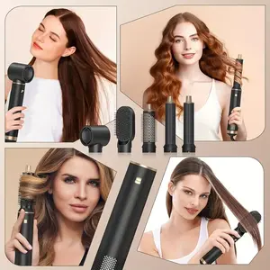 Five-In-One Hair Styling Set, Multistyler Styler, Negative Ion Blow Dry Comb, Upgraded Hot Air Curler, Straightener And Curler, Straight/curly/dry/straight Tools, Gift Box, Applicable Voltage 100V-120v，US Plug