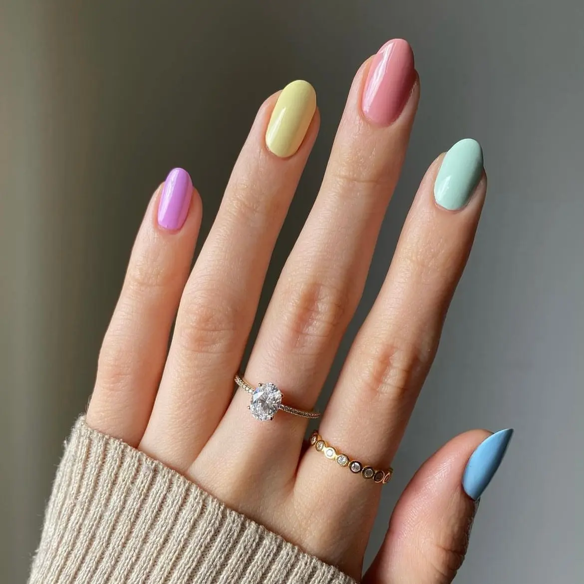 Spring Nail ideas Colorful Nails Semi Cured Gel Nail Strips - NG200023