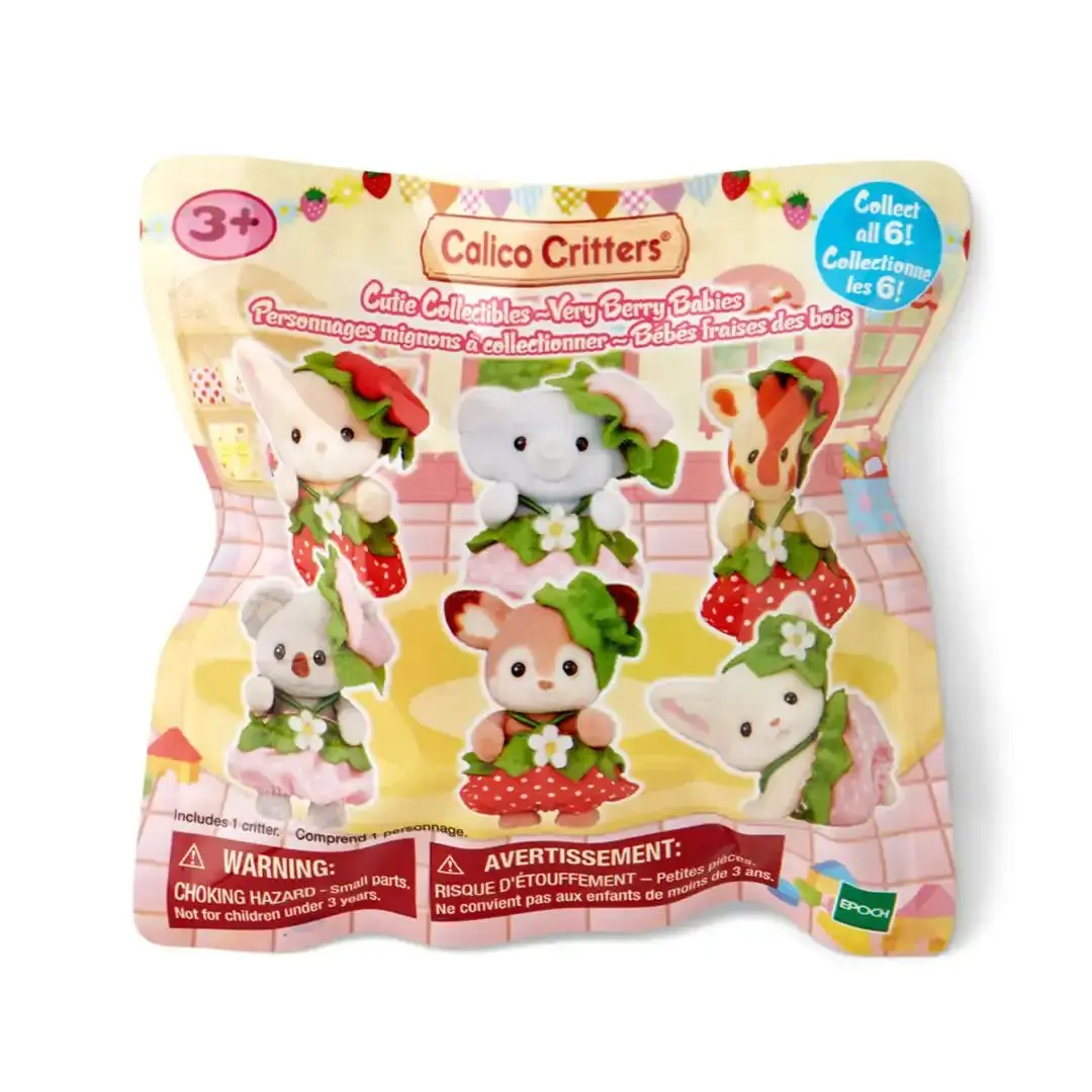 Calico Critters Very Berry Babies Animals Cute Fun Collectible Surprise Pack, Mini Blind Bag with Polka Dot Top, Collectibles Blind Box Item