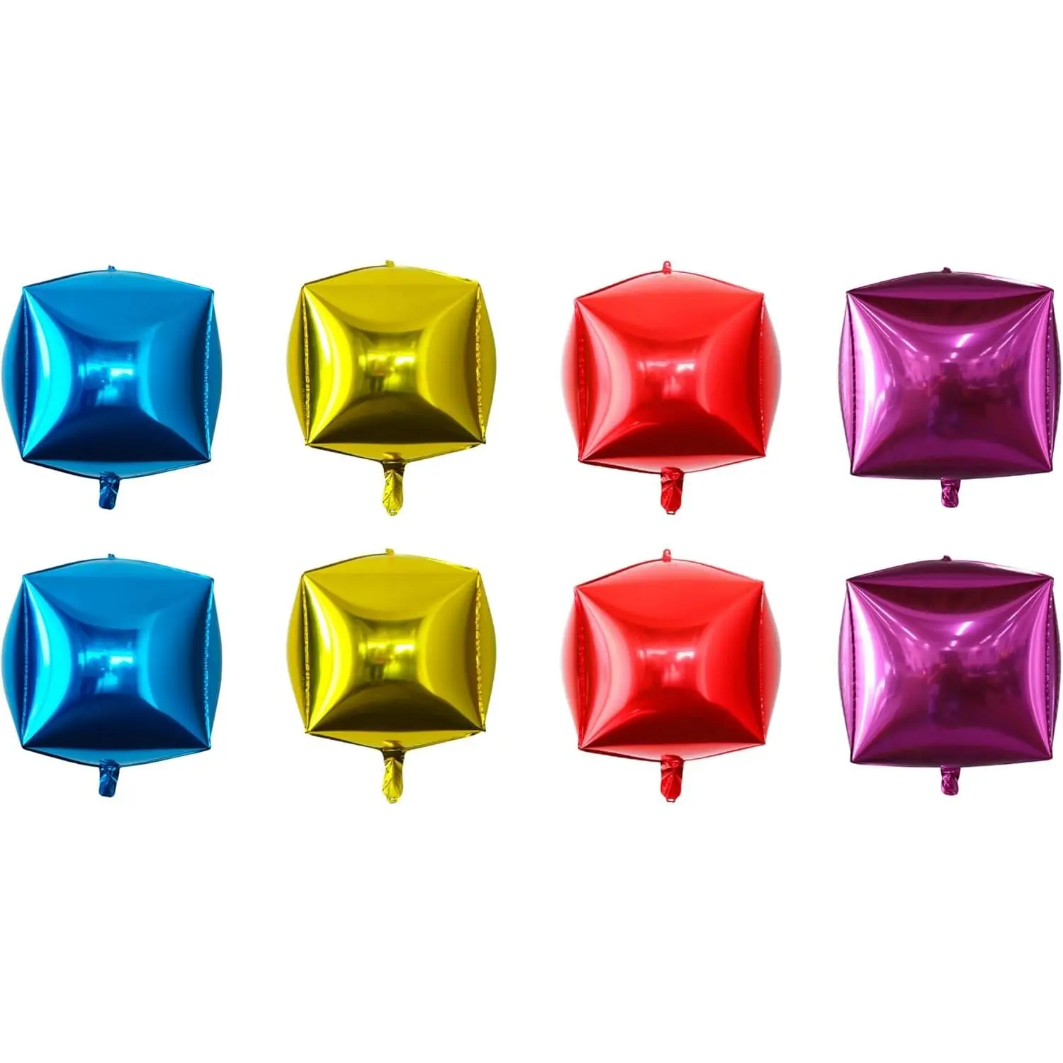 8 count Square Balloon 22 Inch Cube Shaped Aluminum Foil for Party Decor Supplies - Wedding, Marriage, Birthday Box Shaped 4D Balloon for DIY  Box Decoration
