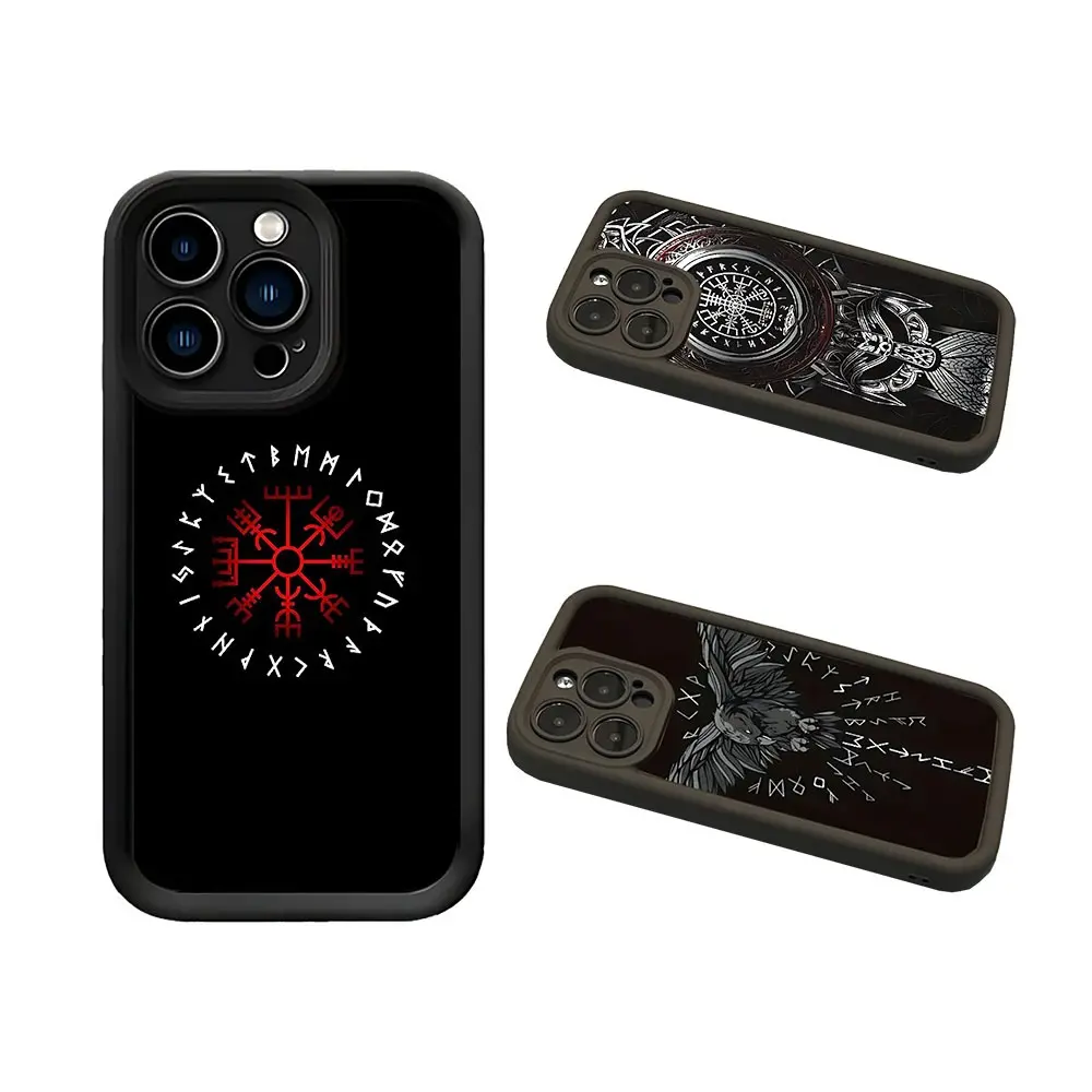 Retro Gothic Dark Viking Rune Pattern phone case For iPhone 17/16/15/14/13/12/11/Pro/ProMax/Plus/17Air/Xsmax/E, Samsung S26/S25/S24/S23/S22/Plus/Ultra/FE. Anti Fall Soft TPU Back Cover, Shockproof Cover, Uv Printed, superior quality, Special Birthday Gift