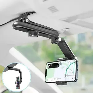 Multifunctional Car Sunshade Phone Holder, 360° Rotating Extensible Universal Car Navigation Stand, Dashboard Air Vent Multi-Function Support Rack