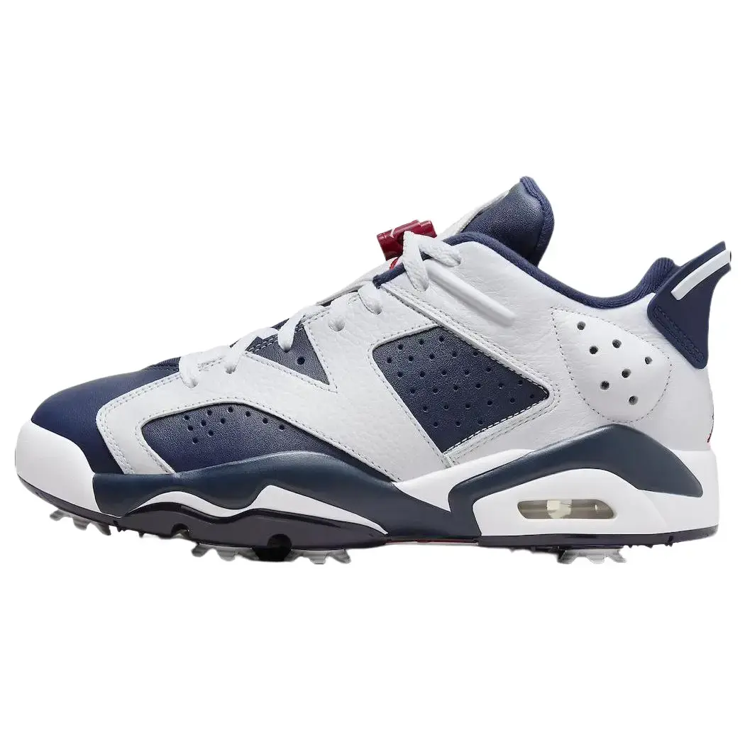 Men's NIKE Jordan 6 Retro Low Golf Shoes - Classic Olympic Style, Premium Leather Construction, Snug Fit, Responsive Cushioning for Golfing