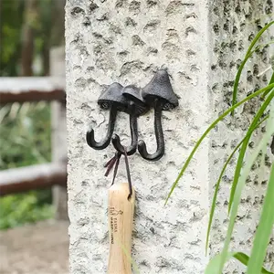 Mushroom-shaped hooks, made of metal, retro hooks, are very suitable for places with a rural and retro style Organiser Wall Mounted Hanger Wall Mounted Holder Wall Mount Compatible