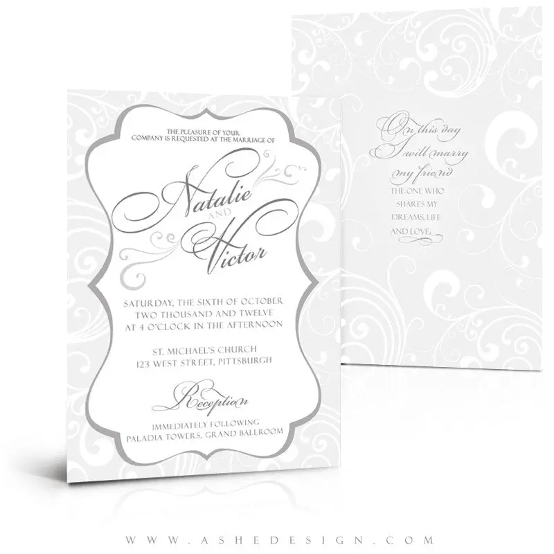 5x7 Flat Wedding Invitation - On This Day 5x7 Flat Wedding Invitation - On This Day