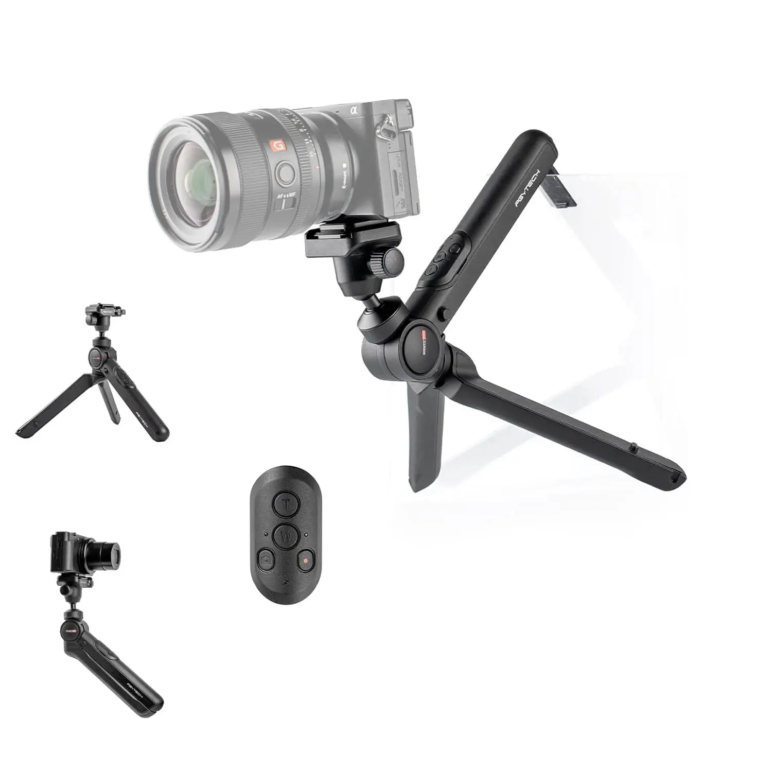 PGYTECH MANTISPOD 2.0 Remote Control Kit - Wireless Alloy Accessory with Ball Head, Handheld Pocket Stand Mount for Mobile, DSLR, Action Camera, Filming Setup Tripod & Monopod (Vlogger Travel Use)