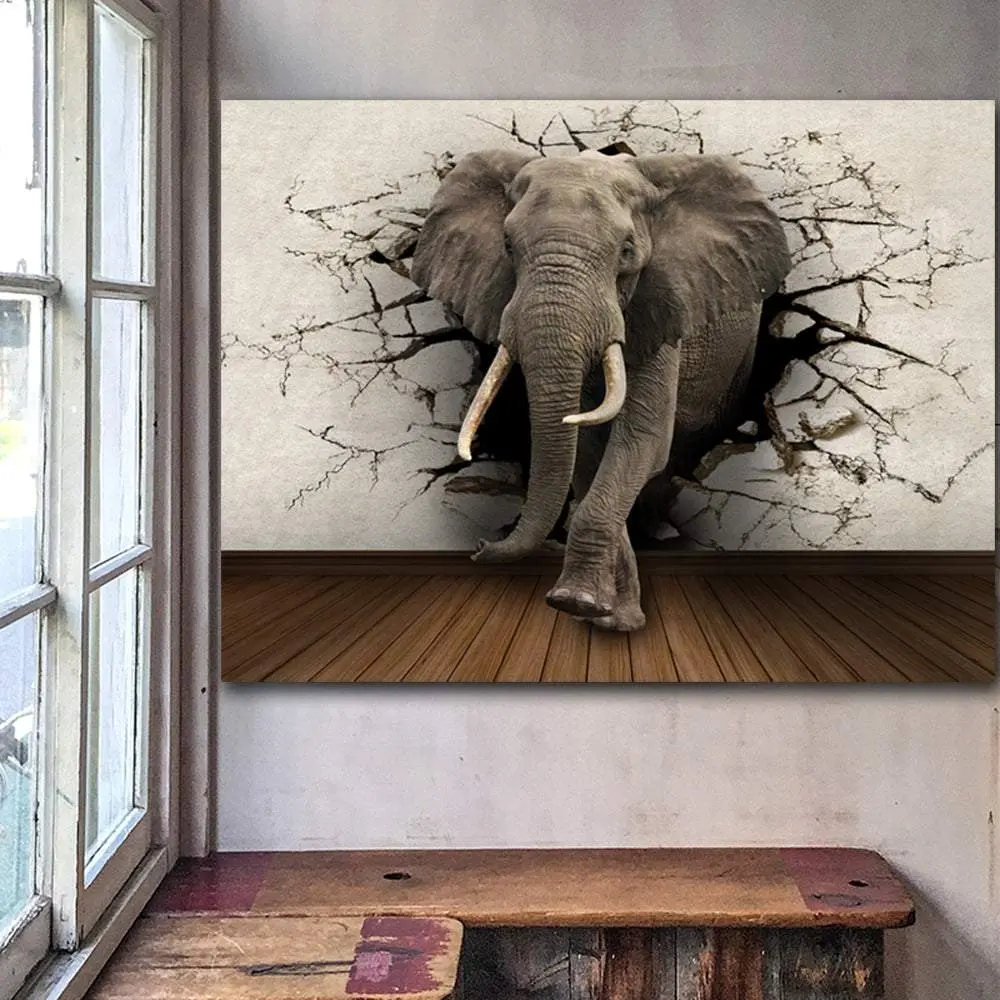 Creative Home Decor Elephant Canvas Painting Creative Home Decor Elephant Canvas Painting