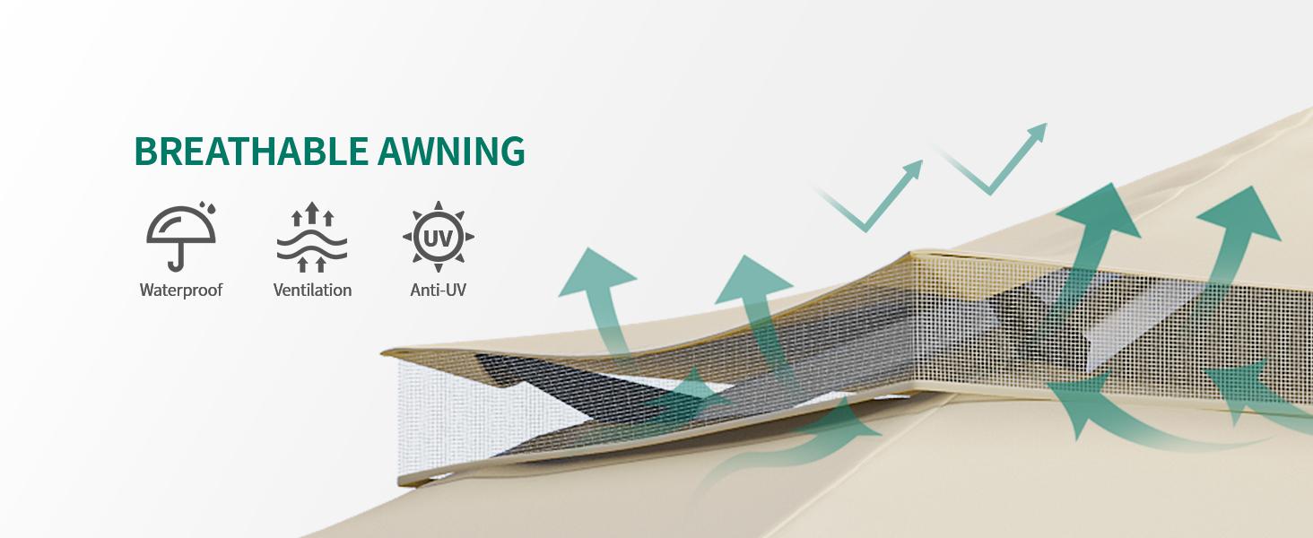 Yitahome Up to 8 Person Instant Pop-up Canopy Outdoor Patio Gazebo Tent w/ Mesh Nettings