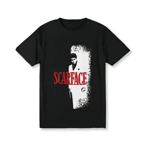 Scarface Original Movie Poster Graphic T-Shirt [Scarface T-shirt] Cotton Men's Summer Casual T-shirt | Scarface Movie Poster Inspired Printed Round Neck Short Sleeve Novelty Graphic T Shirt funny tshirt Undershirts Tees Casual Streetwear Classic Plain