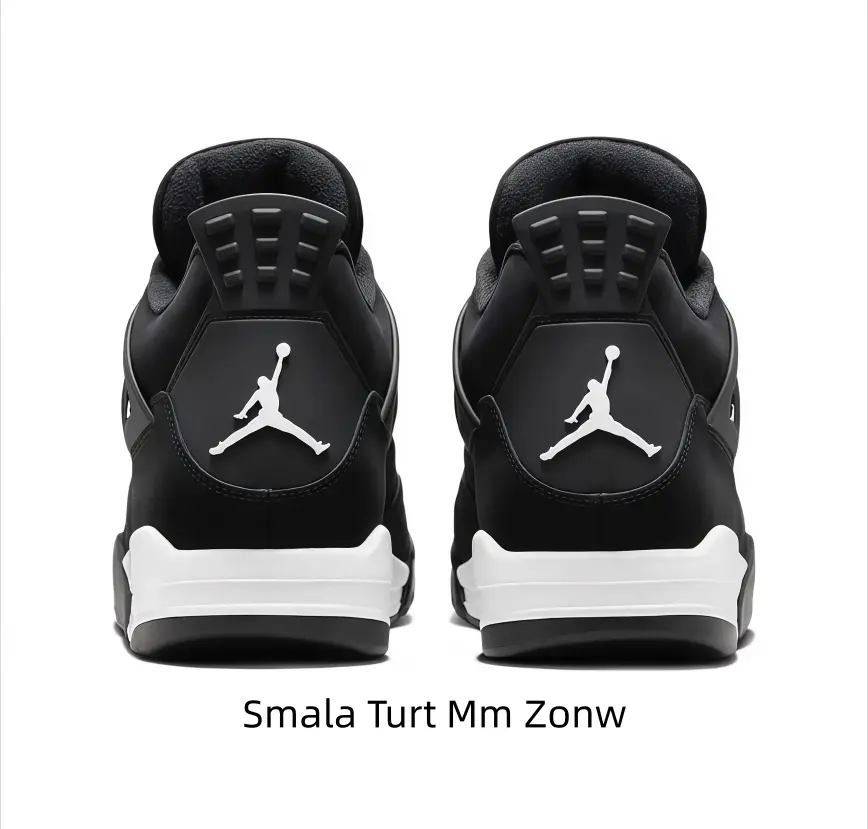 ：Classic Minimal Black-and-White Retro Mid Top Sneakers Premium sleek black leather shell Iconic white heel emblem detail Chunky padded white heel accent Versatile timeless sneaker collector streetwear daily footwear