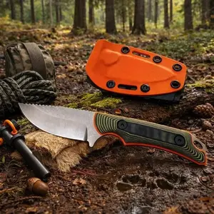 BM15017  practical knife with G10 handles and high-hardness steel, ideal for camping, driving, everyday， Outdoor Hunt Hidden Canyon Hunter EDC Fixed Blade Knife 2.79" 8Cr13Mov Drop Point Ergonomic RazorSharp Stone Wash D2 premium quality