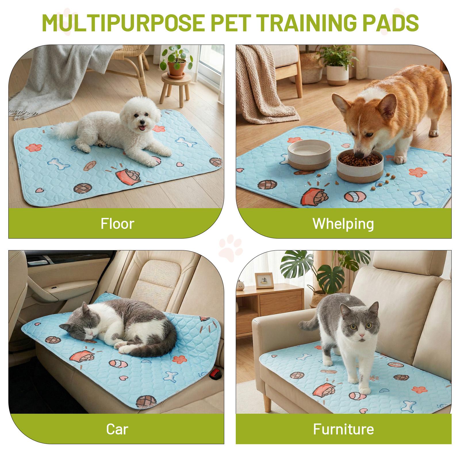 Washable Pee Pads for Dogs, 2-Pack Reusable Absorbent Training Pads for Puppies, Non-Slip Potty Pads, Playpen, Crate, Mattress, Multiple Sizes