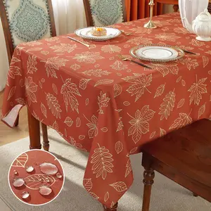 SASTYBALE Maple Leaves Thanksgiving Tablecloth Rectangle Spill Proof Anti-Wrinkle Non Slip Autumn Fabric Table Cloth, Polyester Table Cover for Fall, Harvest, Holiday