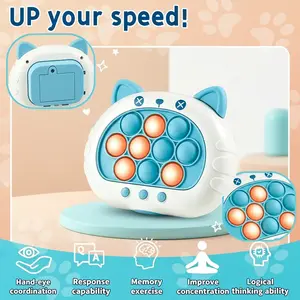 2025 New 3rd Generation Fast Press Quick Push Game, Cute Animal Pop It Fidget Game Toy for Kids 3+, Light Up Handheld Puzzle Game for Boys Girls, Autism Sensory Toy, Stress Relief Travel Game for Adults