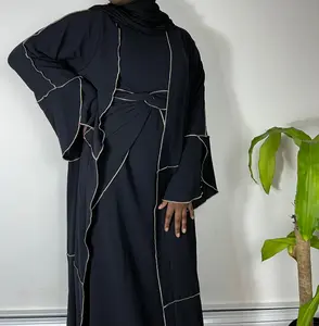 Amira 3 Piece Abaya Set- Black