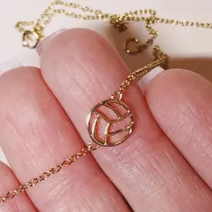 Dainty Volleyball Necklace - Solid .925 Sterling Silver