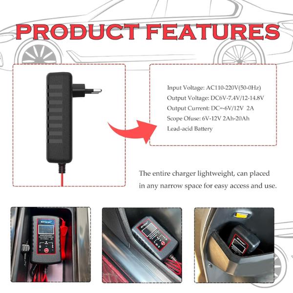 6V 12V Automatic Battery Charger Maintainer for Motorcycle Trickle Float with Smart Pulse Repair and Multiple Protections 6V 12V Automatic Battery Charger Maintainer for Motorcycle Trickle Float with Smart Pulse Repair and Multiple Protections