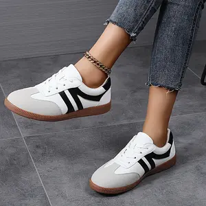1 Pair All-Season Motion-Control Comfort Flat Shoes, Lightweight Solid Color Design with Fabric Inner, TPR Sole, and Soft Insole - Man-Made Upper Material Closed Trainer