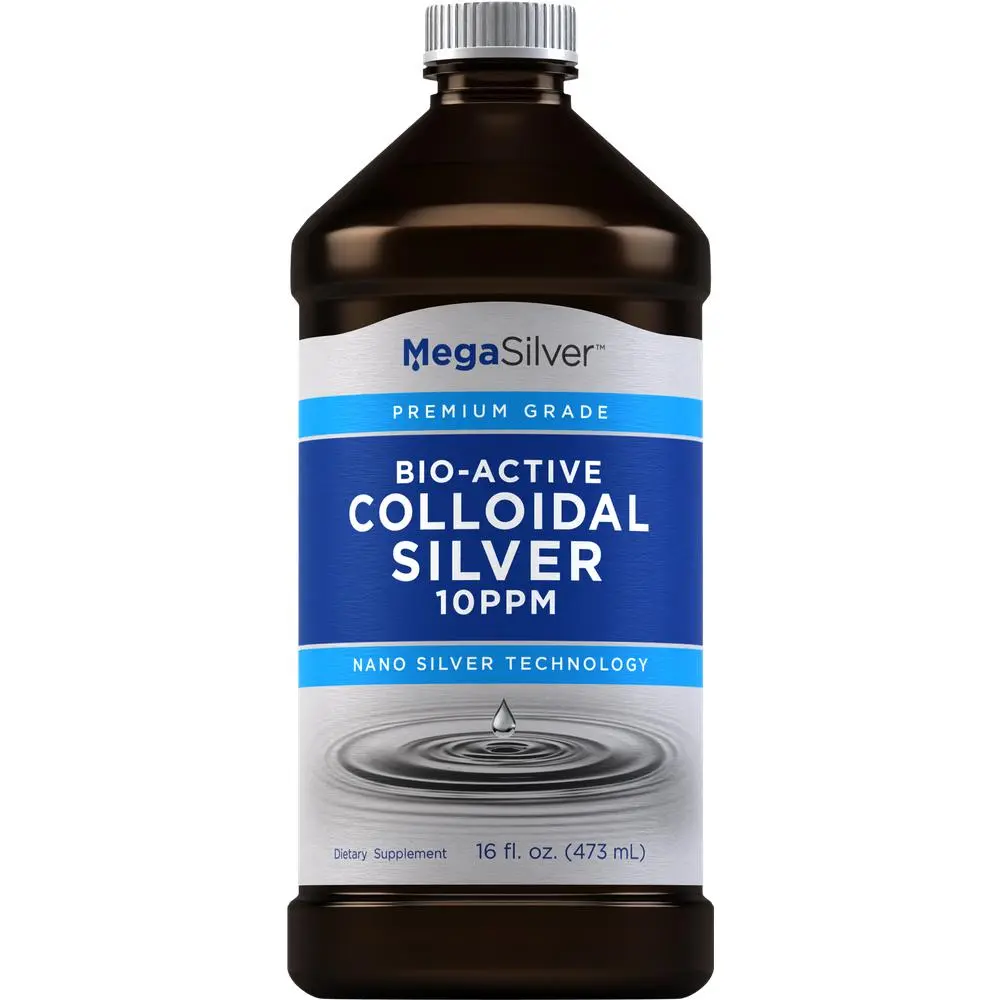 Piping Rock Colloidal Silver Liquid Drops - 16 Fl Oz - 10 PPM - Bio-Active Premium Grade Tincture - Non-GMO, Gluten Free Supplement