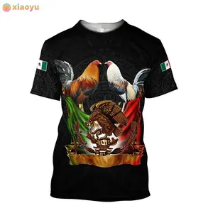 Men New Personality 3D Printing T-Shirt Fashion Rooster Printing Short Sleeve Tee