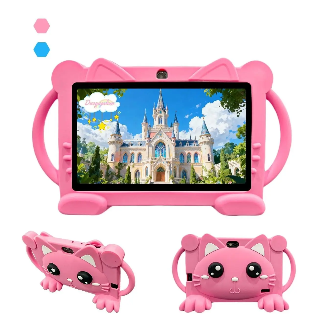 2026 Latest 7-Inch Android Tablet, Cute Cat Design Kids Tablet, Childrens Tablet, Toddler Tablet, Educational & Entertainment, Portable, Parental Control, Best Birthday Gift