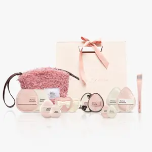 Momo’s Workshop Rosy Reverie Set-Gift box、 Portable Pouch & Full Set of Tools、Includes Brush、Powder puffs、Setting powder puffs、Detail powder puffs、Create a Flawless Look、 Perfect for Travel or as a Gift 、Makeup Kits 、Cosmetic Set 、Beauty Glow Set tiktoksh